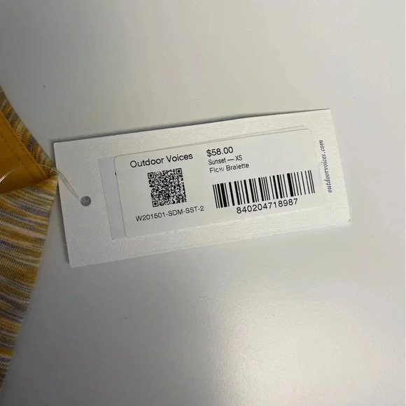 Outdoor Voices Flow Bralette XS “Sunset” Yellow Orange Gray Sports Athleisure - Picture 7 of 7